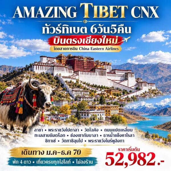 048-B10189-ทัวร์ทิเบต  AMAZING TIBET CNX บินตรงเชียงใหม่ - บริษัท บลิสฟูล ทราเวล จำกัด