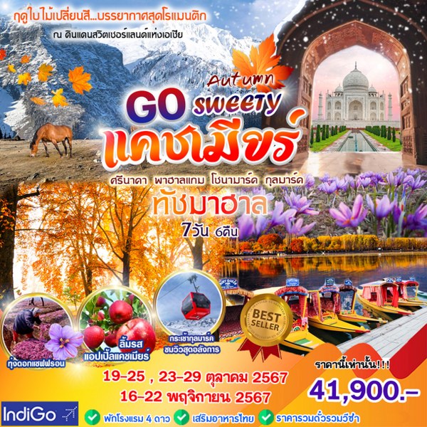 ทัวร์แคชเมียร์ GO SWEETY AUTUMN  - สมาคมเครือข่ายผู้ประกอบการนำเที่ยว